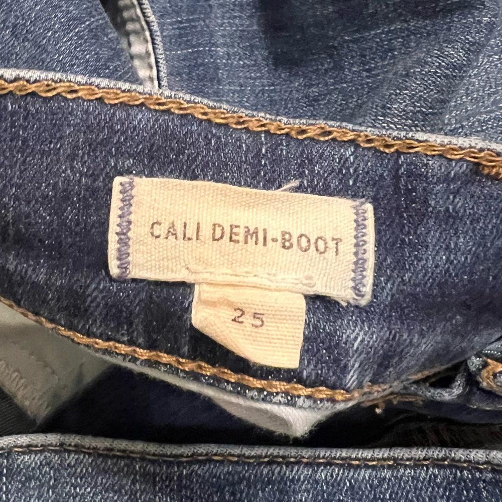 Madewell Cali Demi Boot Jeans dark wash size 25 0 frayed classic denim - Picture 12 of 15
